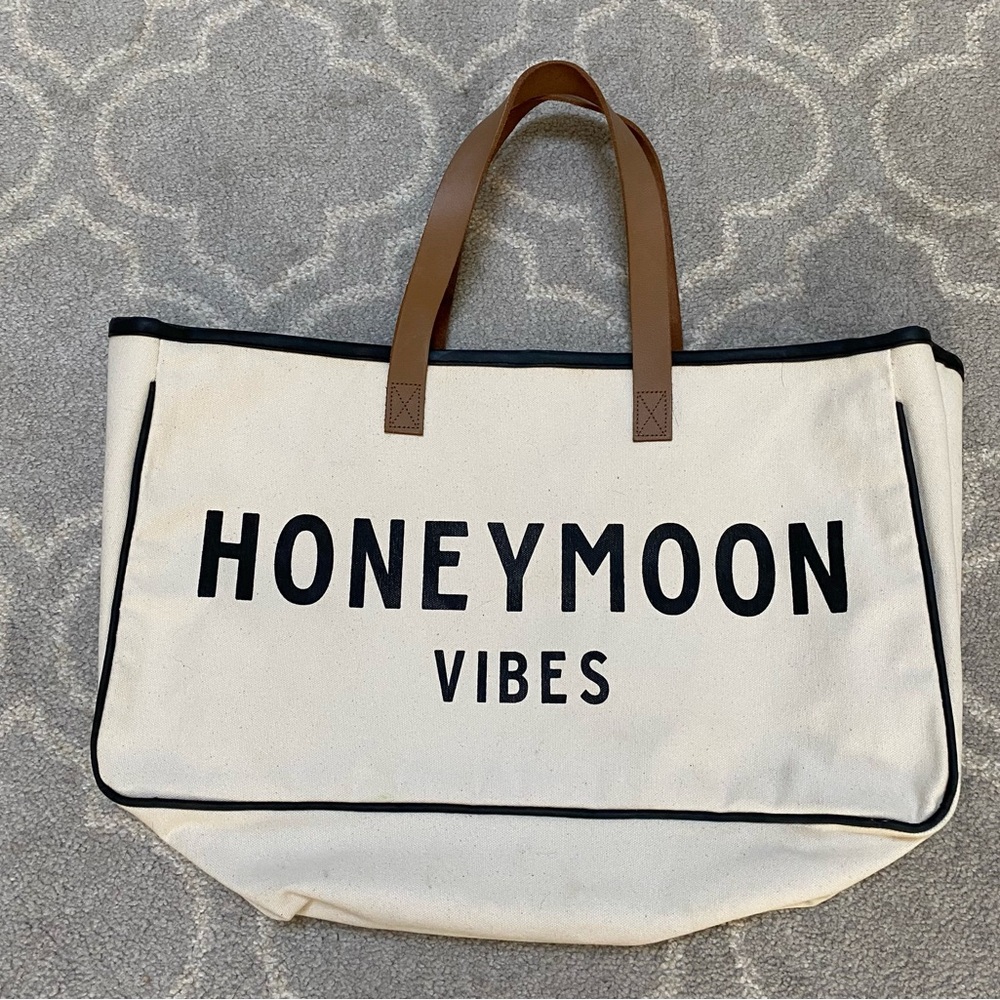 Honeymoon Vibes Canvas Tote - Picture 2 of 8